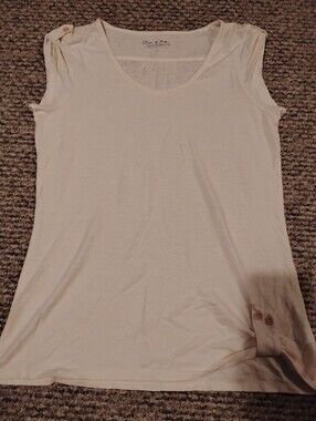 Royal Robbins Cream Cuffed Shoulder Top